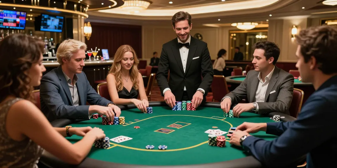 Engaging casino gaming scene at http://sin88-onl.com/ with diverse players at poker table.
