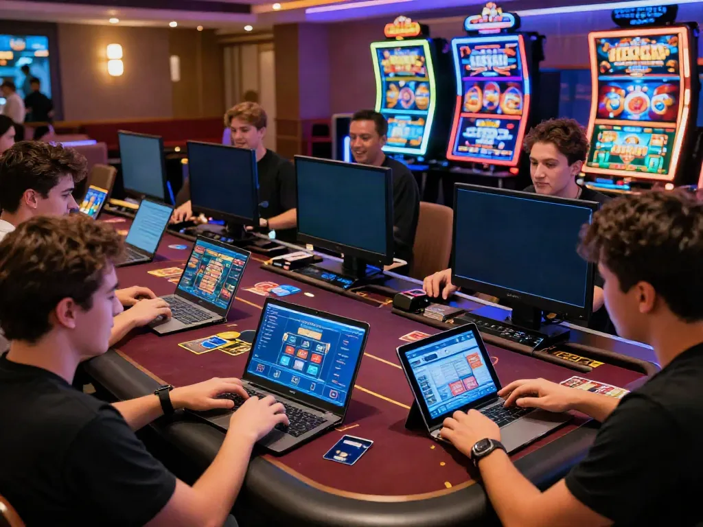 Players enjoying online games at casinos that take credit cards, showcasing dynamic gameplay and payment options.