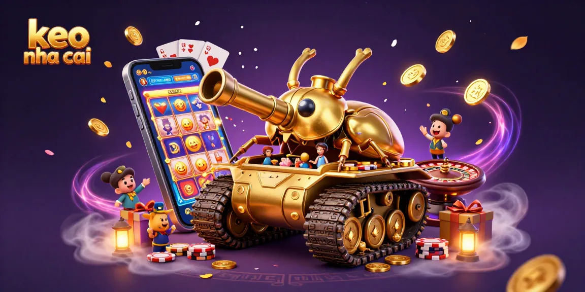 Experience the thrill of keo nha cai with a 3D cartoon casino adventure in a beetle tank.