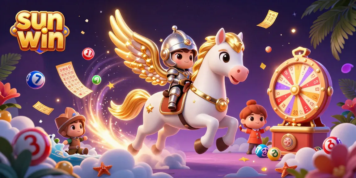 Experience sun win excitement with 3D fantasy elements like a galloping horse and dynamic lottery games.